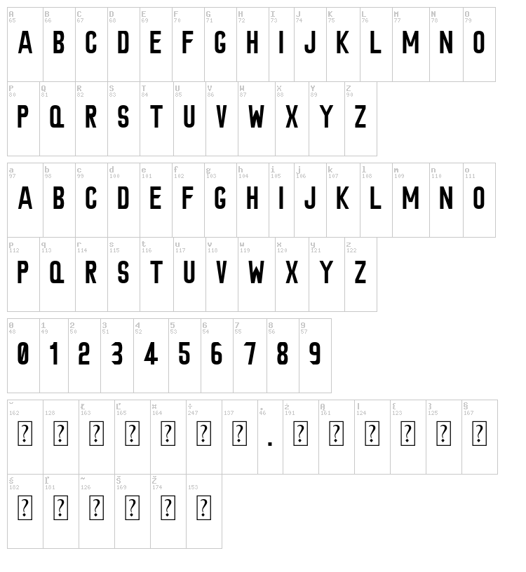 Siliwangi Engineering font map
